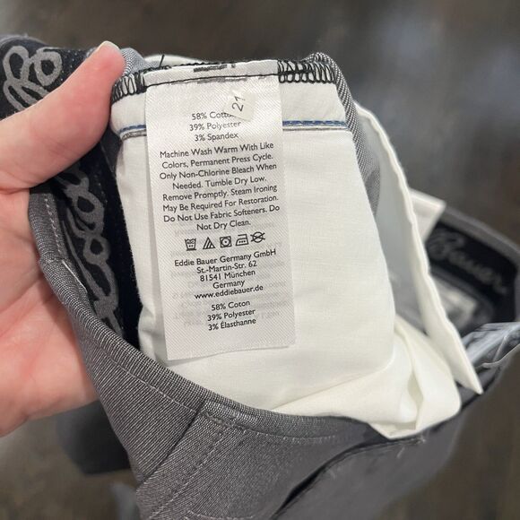 Eddie Bauer Men’s Flex WR Sport Chino 34x32 Smoke Gray Stretch Wrinkle Resistant - Picture 6 of 10